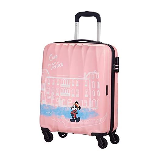 American Tourister Disney Legends Spinner S Equipaje de Mano Infantil, 55 cm, 36 L, Rosa (Take Me Away Mickey Venice)