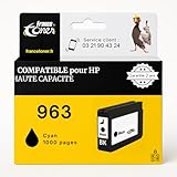 COMPATIBILITÉ TOTALE : Cartouche compatible pour HP 963 et 963XL et s’utilise parfaitement avec de nombreux modèles d'imprimantes, compatibles pour HP OfficeJet Pro 9010 9012 9020 9022 9014 9015 9016 9025 9018 9019