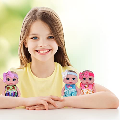 Beem Jun 6" Cute Small Baby Doll Newborn Baby All Vinyl Reborn Baby Dolls For Girls Swivel Mini Dolls 16 Cm Crying Baby Diy Toys For Ages 3+(Purple) #TOP4