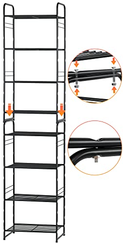 Georis 4-Tier Heavy Duty Wire Shelving Unit Storage Rack, Stackable Extendable Plant Stand Organizer With Adjustable Shelf, Water Bottle Storage Holder, Black #TOP5