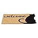 Evergreen Coir Welcome Shaped Cat Animal Entrance Doormat | Indoor and Outdoor | 30-inches x 18-inches | Non-Slip Backing | All-Season | Natural Heavy-Duty Low Profile | Pet Home Décor