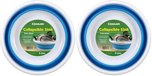 Coghlan's Collapsible 1.3-Gallon Bucket Lightweight, Portable Camping Water Container for Dishwashing, Cleaning, and Gear Storage Durable Design, Ideal for Campers, Hikers, and Outdoor Activities