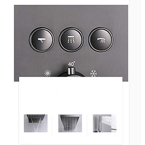 Colonne de douche gris en version thermostatique luxe avec fonction cascade LWX