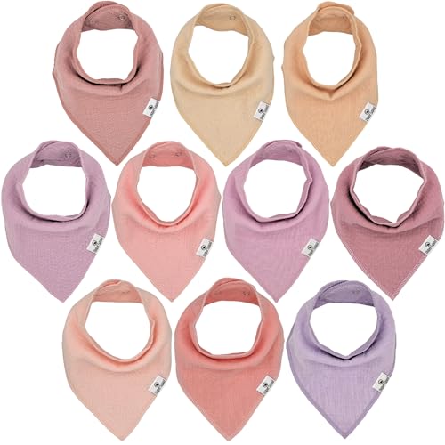 Image of DiaperSquad's Baby Bibs for Drooling and Teething, Bibs for Boys, Baby Girl - Solid Cotton Baby Drool Bibs