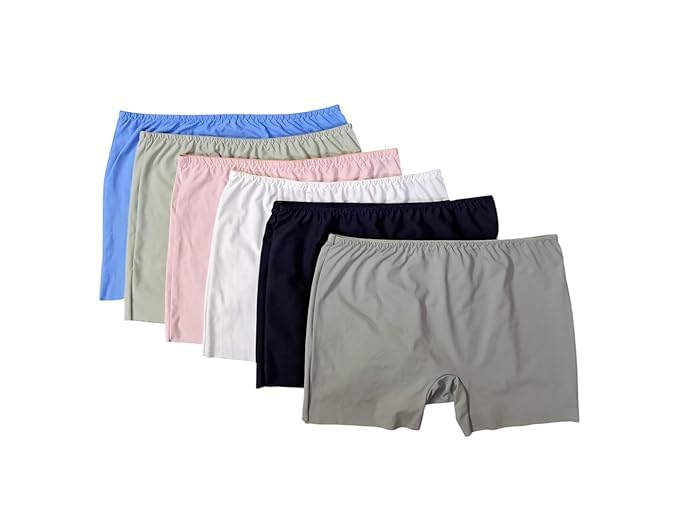 SunFlux® Women’s Seamless Boyshort Panties (Pack of 6) | No Show Invisible Underwear for Ladies | Soft Stretch Nylon Hipster Short Briefs | Full Coverage, Breathable, Fit-picture-24