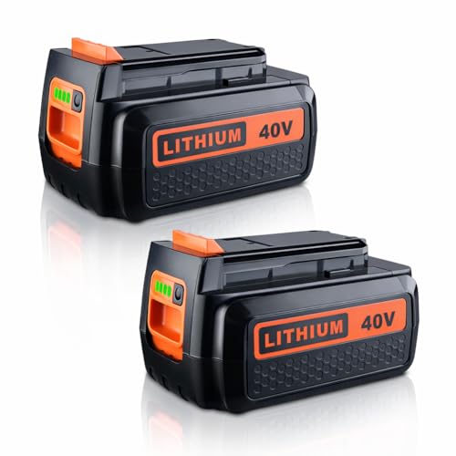 VANTTECH 4.0Ah 40V Max LBXR36 Battery Replacement for Black and Decker 40V Lithium Battery Compatible with LBXR36 LBX1540 LBX2040 LBX2540 LBXR2036 LCS1240 for Black+Decker 40 Volt Tools (2 Pack)