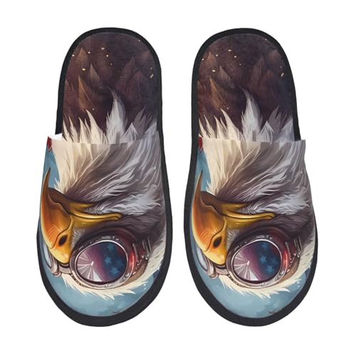 Bald Eagle Pilot Print Women Slippers Home Furry Shoes Keep Men Couples Shoes Warm For Women-