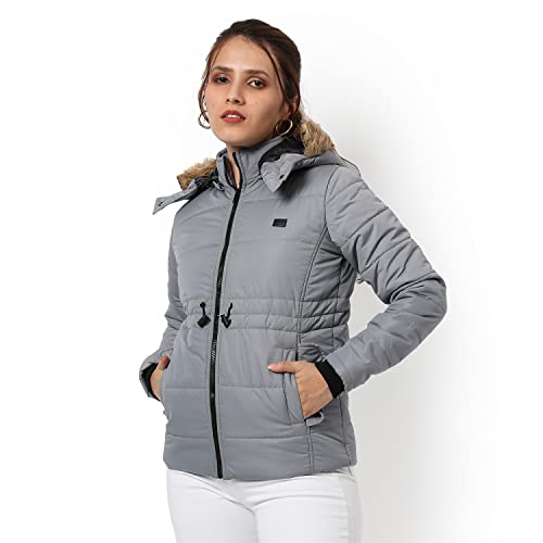 Image of PINACOLADA Women's Puffer Regular Fit Bomber Jacket For Winter Wear | Standing Collar | Full Sleeve | Zipper | Casual Jacket For Woman & Girl | Western Stylish Jacket For Women