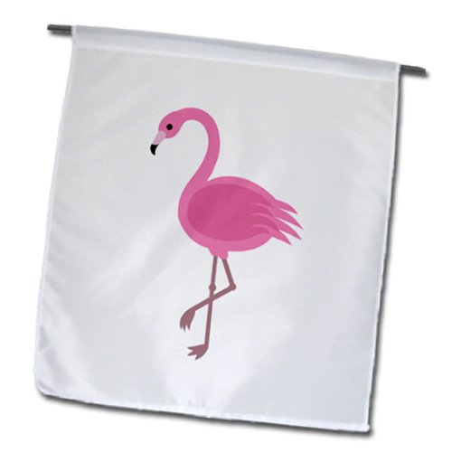 3dRose Gartenflagge – 30,5 X 45,7 Cm, Flamingo Cartoon Design | Halbtransparente Polyester-Flagge Für Garten & Deko