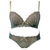 [VieCet] ヴィセ ノンワイヤーブラ ショーツ セット M~5L レディース ブラジャー大きいサイズ (7D4056 4L GR)
