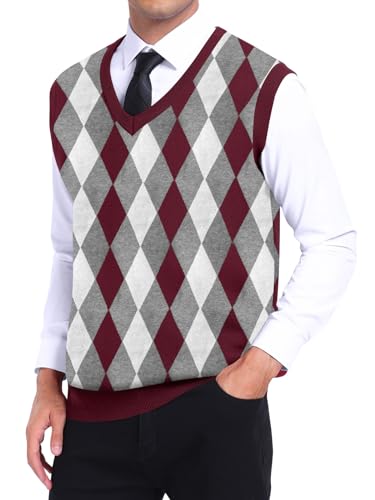 Netsmile Men’s Sleeveless Sweater V Neck Lightweight Vest Slim Fit Casual Pullover Sweater