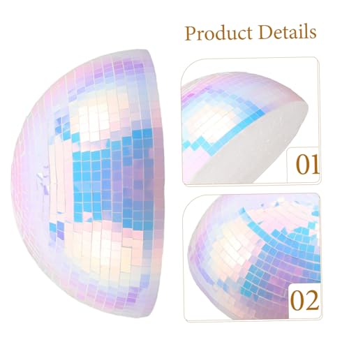 Bola espejada de pared Luxshiny para decoración de hogar y exterior, hemisferio reflectante de espuma plástica para fiestas y bodas miniatura 3