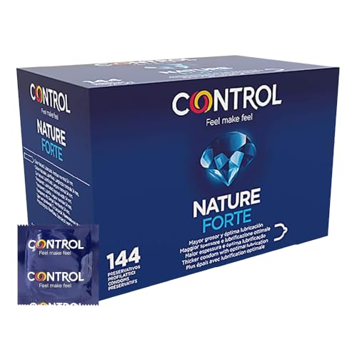 Control Nature Forte Preservativos - Caja de condones extra fuertes, 144 unidades (pack extra grande), Gama placer natural, lubricados, óptima adaptabilidad
