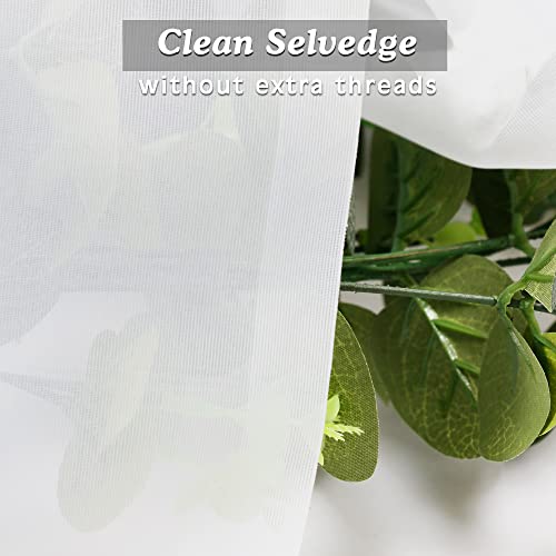 Simplebrand White Sheer Curtains 84 Inches Length 2 Panels Set, Sheer White Curtains Light Filtering Rod Pocket Window Sheer Curtain Panels, Elegant Curtains & Drapes For Bedroom(White, 42" W X 84" L) #TOP2