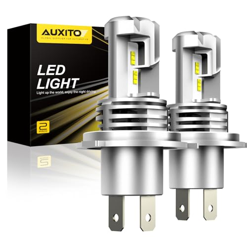 AUXITO H4 9003 HB2 Mini Fog Light Bulbs, 6500K Cool White, 24000 Lumens/Set, 50000 Hours Lifespan, Pack of 2