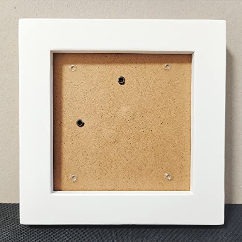 Zxt-Parts 4X4 Picture Frame White, Small Square.solid Wood Frame, Real Glass Panel, Exquisite Workmanship.set On The Table, Hang On The Wall, Multi-Purpose. Give You A Good Mood. #TOP1