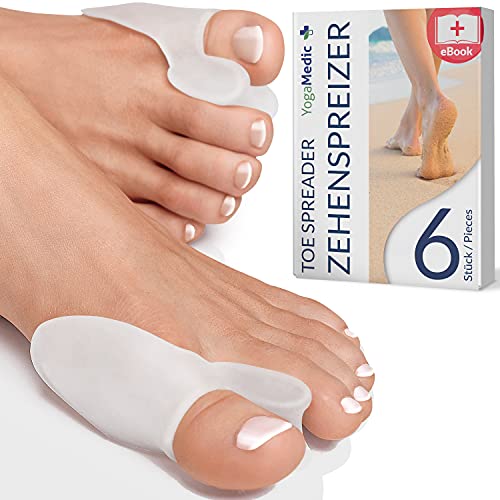 Separador Dedos Pie transparente [6x], silicona mejorada, 0% BPA, Talla única - Silicona gel suave, no es corrector de juanetes hallux valgus...