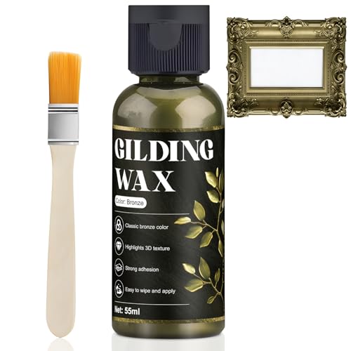 JAOJAO Bronze Gilding Wax, 55ml Metallic Polish Paste for Wood and Metal, Ideal for DIY Crafts and Antique Highlighting