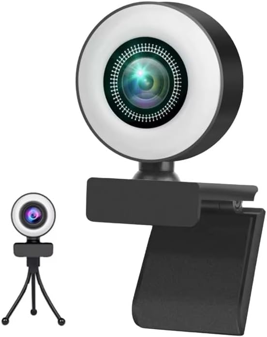 Webcam with Light Full HD 1080P Auto Focus Microphone Plug and Play USB for PC Laptop Desktop Mac Zoom Skype Teams