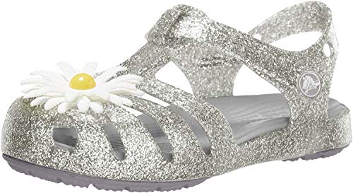 Crocs Crocs Isabella Charm Sandal K, Unisex Kids’ Clogs, Silver (Silver 040.), C11 UK (28-29 EU)