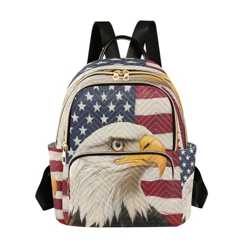 Image of ALAZA Funny Star American Flag Striped Women Backpack Purse Ladies Fashion Shoulder Bag Daypack Travel Bag 7.5L