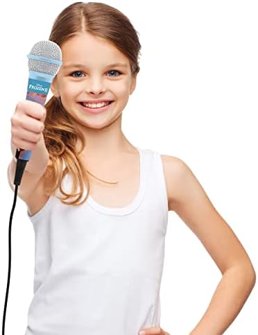 Lexibook Microphone Disney Frozen Elsa, 3,5 Jack and 6,3 mm adapter, High sensitivity, to sing with kids or friends, Blue, MIC100FZ