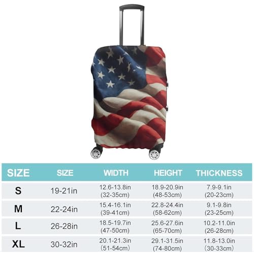 United States Flag Stacked Wavy Luggage Covers Washable Travel Suitcase Cover Elastic Baggage Protector2