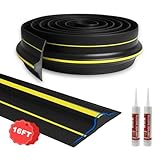 DGSL 16FT Universal Garage Door Bottom Threshold Seal Strip with 2 Adhesives, 2025 Upgrade 0.7'' in Height Weatherproof Rubber DIY Weather Stripping Replacement for Garage Door