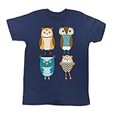 Instant Message - 4 Owls - Toddler Short Sleeve T-Shirt - Size 4T Navy