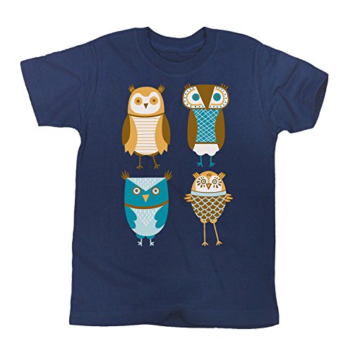 Instant Message - 4 Owls - Toddler Short Sleeve T-Shirt - Size 4T Navy #TOP12