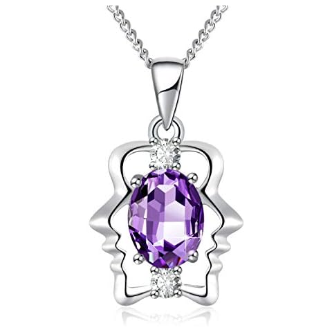 PLATO H Women Gemini Necklace Crystals Pendant 12 Zodiac Sign Charms Constellation Jewelry Birthstone Gifts Cover