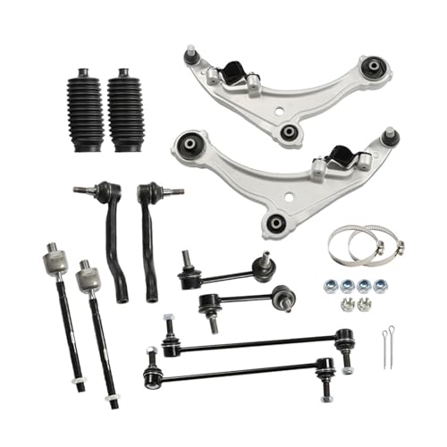 WFLNHB 12Pcs LH and RH Front Lower Control Arm Ball Joint Tie Rod End Sway Bar Link Kit Replacement for Nissan Maxima 2009-2014