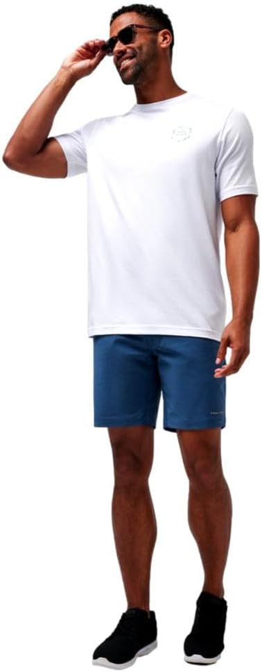 TravisMathew Men's Tech Chino Short Shorts Dark Teal Tiki 36 - Image 8