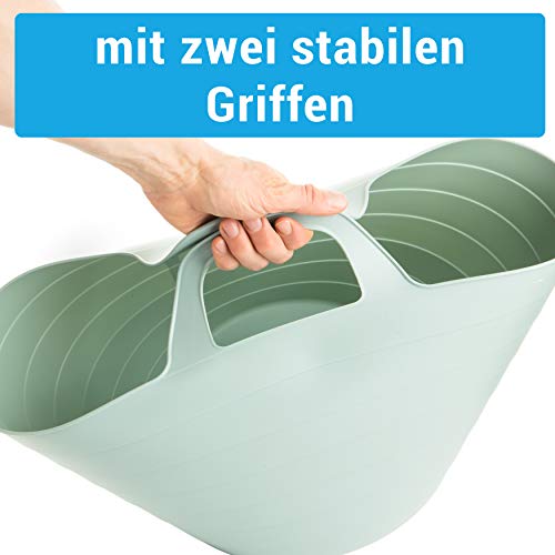 Flexi Wäschekorb 3er Set – Flexible Wäschewanne 30L aus Kunststoff – Robuster Wäschesammler mit Griffen – Universal Aufbewahrungskorb für Haushalt & Bad – Made in EU, 3 Farben