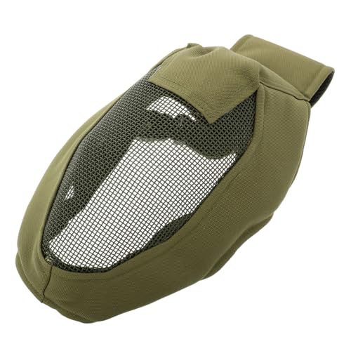 POPETPOP Full Face Metal Mesh Helmet Steel Mask for Archery Fencing Breathable Protective Gear for Outdoor Activities Impact-Resistant Field Mask