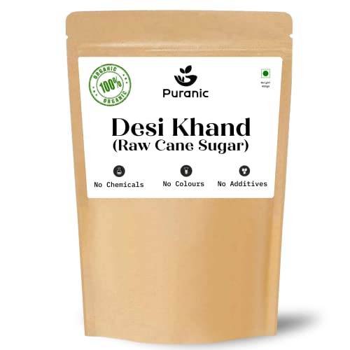 Image of Puranic Desi Khand 450gm | Chemical & Pesticides Free Khand Desi | Khandsari Sugar | Sulphur-free Khand Sugar | Khaand 0.45 Kg