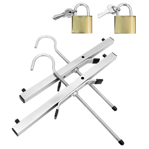 Yeqqzq 2 Pcs Ladder Roof Rack Clamps, Roof Rack Clamp Lock for Car, Universal Ladder Roof Rack Lock Van Roof Rack Clamps Lockable Safe Ladders with 2 Padlocks