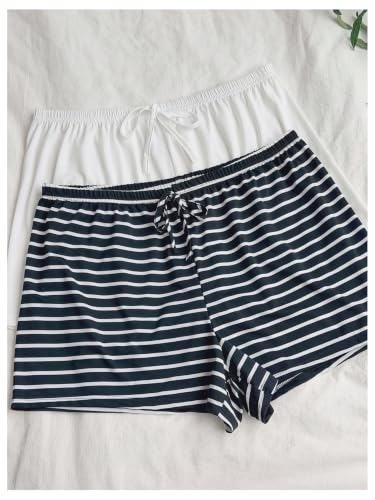 Image of Milumia Women's Plus Size Pajama Shorts Ruffle Hem Sleep Lounge Pj Shorts