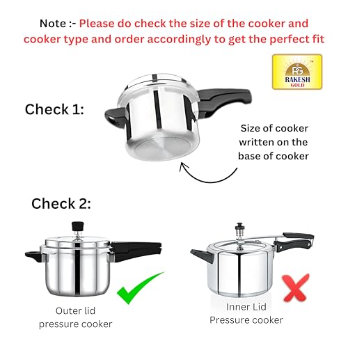 Image of Rakesh Gold Stainless Steel Container /Cooker Separator | Stackable Food Grade, Rust-Free, Easy to Clean (Cooker Containers, Suitable for 3 Outer lid Cooker)