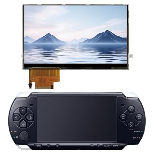 LCD Écran pour Console Jeux, Ecran LCD pour PSP 2000 2001 2003 2004 Glass Panel Screen Replacement (Sans Écran Tactile)
