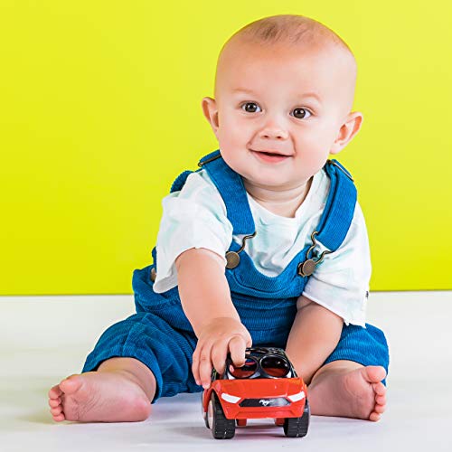 Image of Bright Starts Ford Rattle & Roll Mustang Race Oball Car Toy Push and Go Vehicle, Easy Grasp, Ages 3 Months+, Red & Black