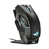 ASUS ROG Spatha X Wireless Gaming Mouse (Magnetic Charging Stand, 12 Programmable Buttons, 19,000 DPI, Push-fit Hot Swap Switch Sockets, ROG Micro Switches&Paracord and Aura RGB lighting),Black