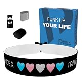 Druck-Palast Transgender – Gender Herzen Rainbow Stoffarmband – Wasserfestes Satin-Band – LGBTQ+ Accessoire – Pride Band – Unterstützung für Transgender – Modisches Armband – Unisex Armband