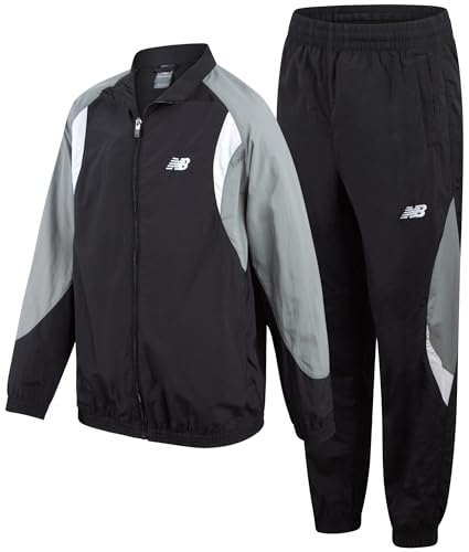 New Balance Boys Tracksuit Set - 2 Piece Athletic Woven Track Jacket and Youth Kids Boys Sweatpants Set (Sizes: 8-20)