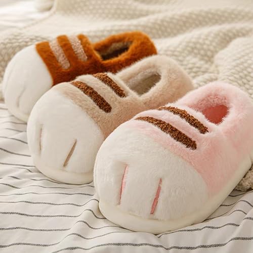 Cute Paw Slippers for Women, Fuzzy Memory Foam Full Slippers, Slip-On Novelty House Slippers for Indoor & Outdoor Use4