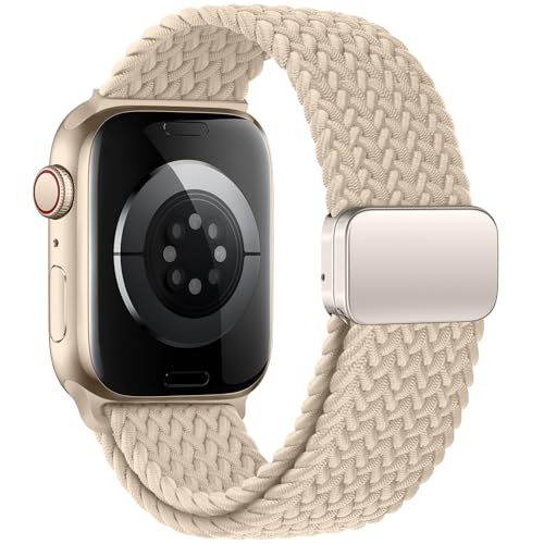 Image of Qimela Sport Loop Compatible with Apple Watch Band 38mm 40mm 41mm 42mm 44mm 45mm 46mm 49mm for Women Men,Magnetic Strap Stretchy Braided Wristband for iWatch Series 11 10 9 8 7 6 5 4 SE Ultra 3 2 1