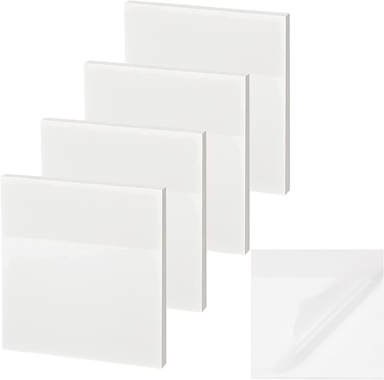 Transparent Sticky Notes, 250 Sheets 3x3 Inch Clear Sticky Notes Waterproof Self-Sticky Notes for School Home Office (5 Pads)