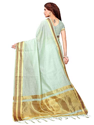 Image of AKHILAM Women's Cotton Silk Saree with Unstitched Blouse Piece (CNCX01 Parent)