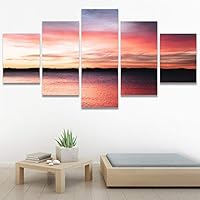 SIGNWIN 5 Panel Canvas Wall Art Multicolor Nature Neon Photography Trees Tropical for Home Decorations Ready to Hang - 60