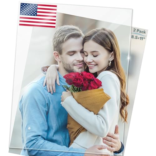 Icona Bay 8.5x11 Letter Size Heat Strengthened Glass Replacement (8.5 x 11, 2 PK), Replacement Glass for 8.5 by 11 Document Certificate License Diploma Picture Frames, Semi Tempered Glass Cover Sheet